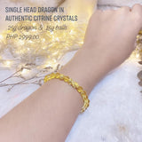 Single Head Dragon in Authentic Citrine Crystals Bracelet (24k Gold)