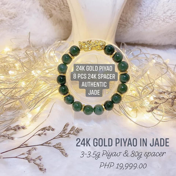 Gold Dragon and Jade (24k Gold)