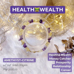 Amethyst and Citrine Gold Dragon Bracelet