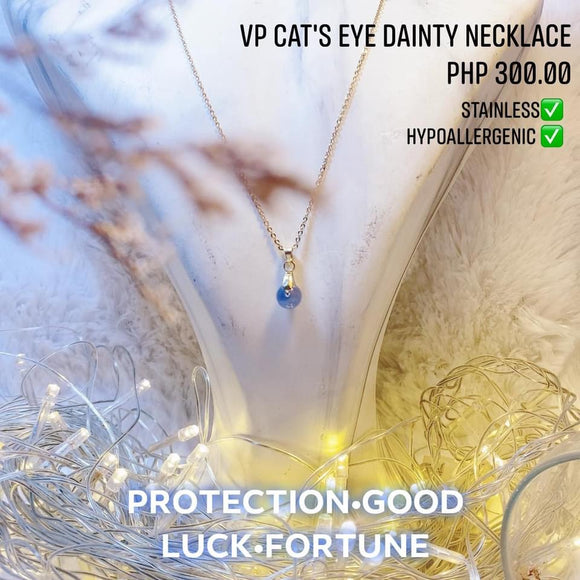 Very Peri Cat's Eye Dainty Necklace